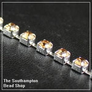 rhinestone trimming-lt, Colorado Topaz 3.5mm 50cm